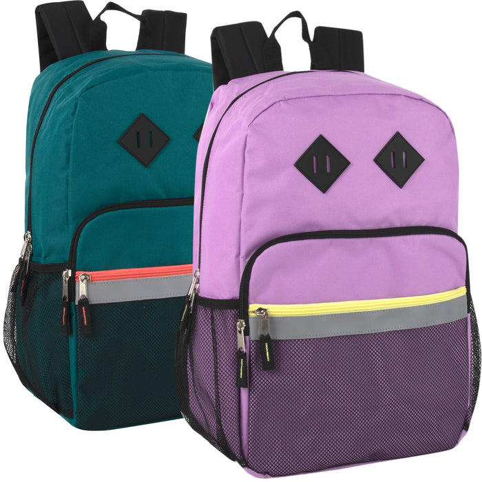 17-Inch Dome Reflective Backpacks - 2 Girls Colors - BagsInBulk.com