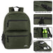 Wholesale Trailmaker 17 Inch Double Front Pocket Backpack - 4 Colors - BagsInBulk.com
