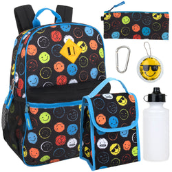 17-Inch Emoji Backpack Set - 6 In 1 - BagsInBulk.com