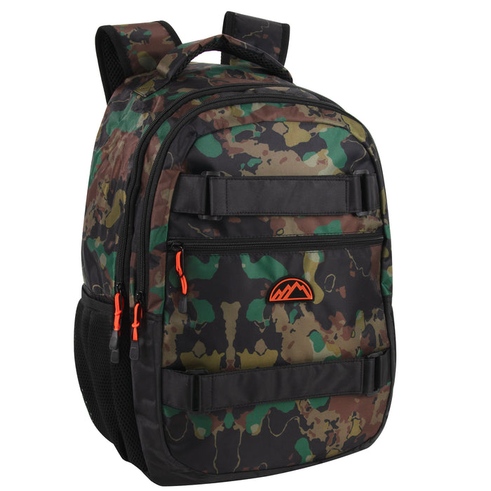19 Inch Dual Strap Skate Backpack w Laptop Sleeve - Camo - BagsInBulk.com
