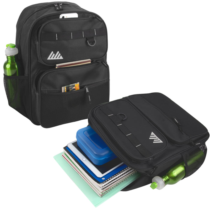 17 Inch Multi-Mesh Pocket Daisy Chain Backpack -  Single Colors - BagsInBulk.com