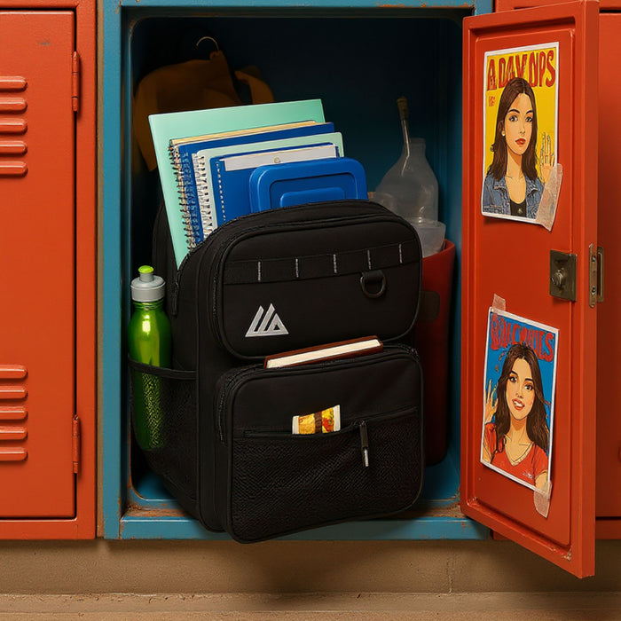 17 Inch Multi-Mesh Pocket Daisy Chain Backpack -  Single Colors - BagsInBulk.com