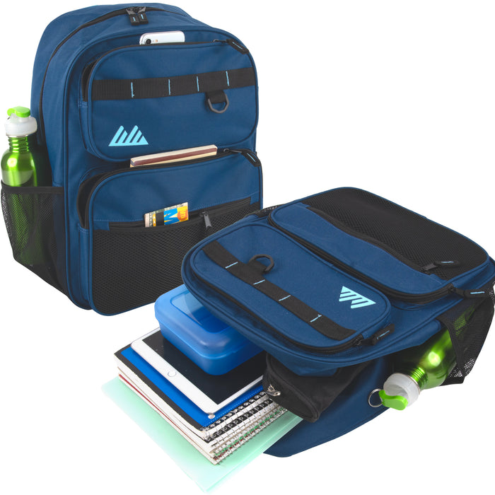 17 Inch Multi-Mesh Pocket Daisy Chain Backpack -  Single Colors - BagsInBulk.com