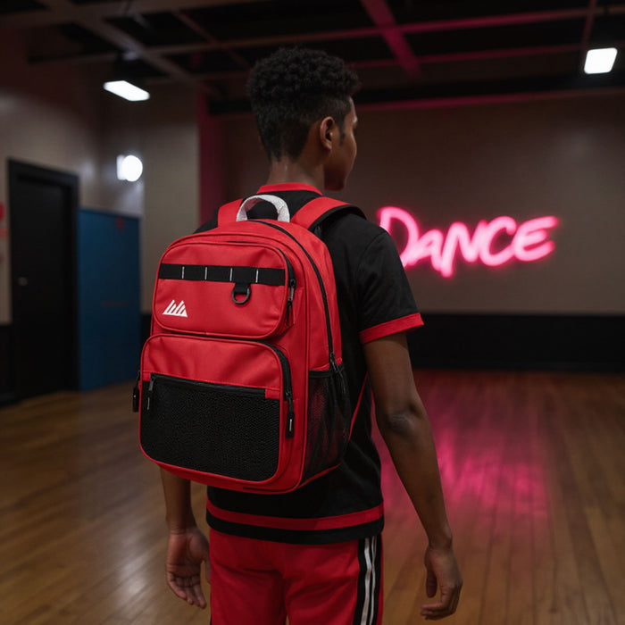 17 Inch Multi-Mesh Pocket Daisy Chain Backpack -  Single Colors - BagsInBulk.com