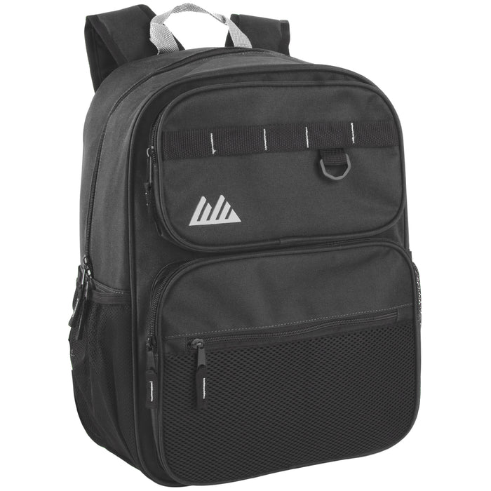 17 Inch Multi- Mesh Pocket Daisy Chain Backpack - Single Colors - BagsInBulk.com