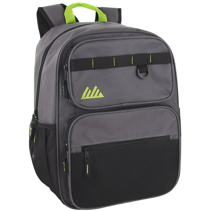 17 Inch Multi- Mesh Pocket Daisy Chain Backpack - Single Colors - BagsInBulk.com