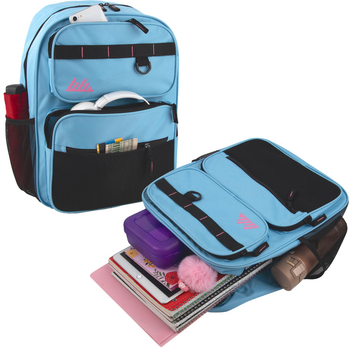 17 Inch Multi-Mesh Pocket Daisy Chain Backpack - Girls Single Colors - BagsInBulk.com