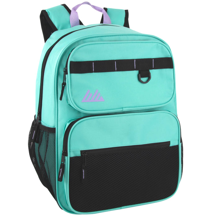 17 Inch Multi- Mesh Pocket Daisy Chain Backpack- Girls - Single Colors - BagsInBulk.com