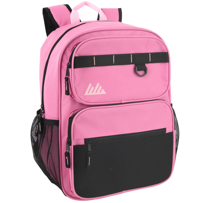 17 Inch Multi- Mesh Pocket Daisy Chain Backpack- Girls - Single Colors - BagsInBulk.com
