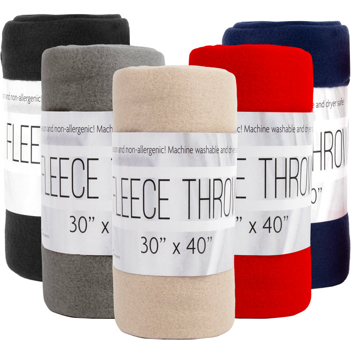 Kids Fleece Blanket 30" x 40" - 5 Assorted Colors - BagsInBulk.com