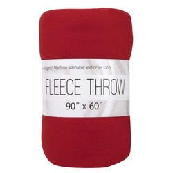 Twin Fleece Throw Blankets 90" x 60" - Red Only - BagsInBulk.com