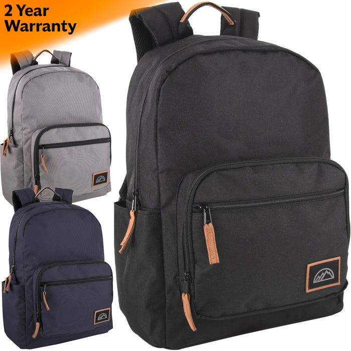 18-Inch Mountain Edge Deluxe With Laptop Sleeve Backpack- 2 yr Warranty - BagsInBulk.com