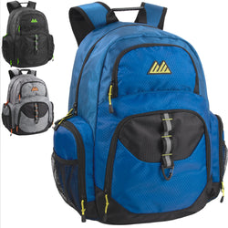 19-inch Mountain Edge Multi Pocket Daisy Chain Backpack w Laptop Sleeve - 3 Colors - BagsInBulk.com