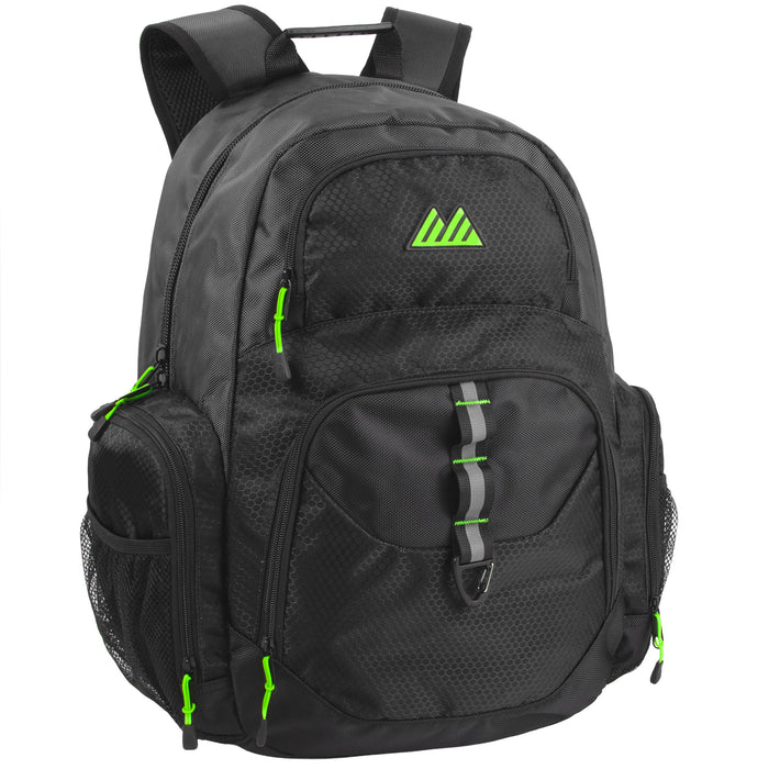 19-inch Mountain Edge Multi Pocket Daisy Chain Backpack w Laptop Sleeve - 3 Colors - BagsInBulk.com