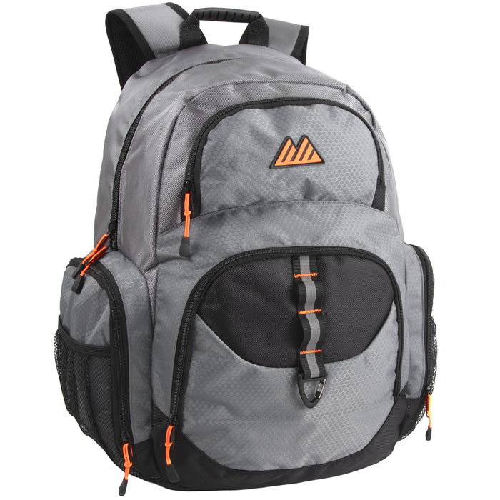 19-inch Mountain Edge Multi Pocket Daisy Chain Backpack w Laptop Sleeve - 3 Colors - BagsInBulk.com