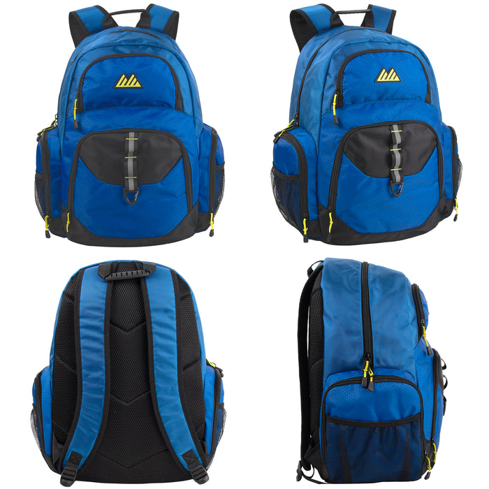 19-inch Mountain Edge Multi Pocket Daisy Chain Backpack w Laptop Sleeve - 3 Colors - BagsInBulk.com