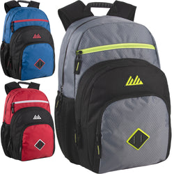 19-Inch Double Dome Backpack w Laptop Sleeve - 3 Colors - BagsInBulk.com