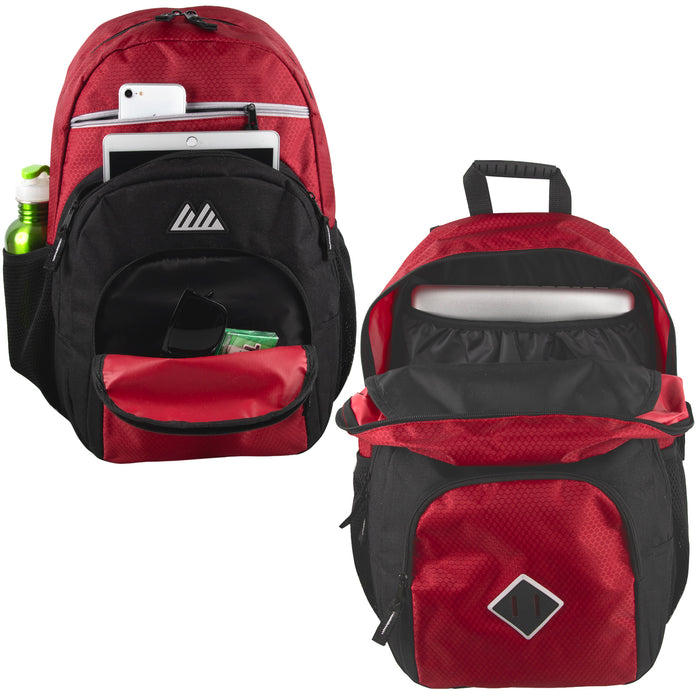 19-Inch Double Dome Backpack w Laptop Sleeve - 3 Colors - BagsInBulk.com
