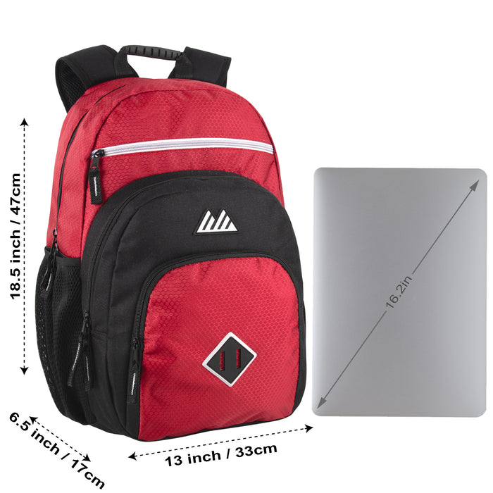 19-Inch Double Dome Backpack w Laptop Sleeve - 3 Colors - BagsInBulk.com
