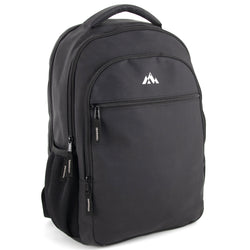 18-inch Rubberized Soft Touch Backpack w Laptop Sleeve - Black - BagsInBulk.com