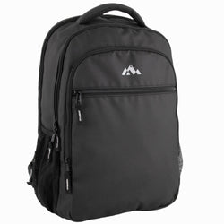 18-inch Heavy Duty Nailhead Soft Touch Backpack w Laptop Sleeve - Black - BagsInBulk.com