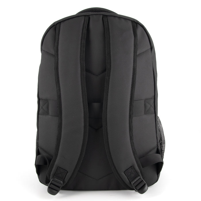 18-inch Heavy Duty Nailhead Soft Touch Backpack w Laptop Sleeve - Black - BagsInBulk.com