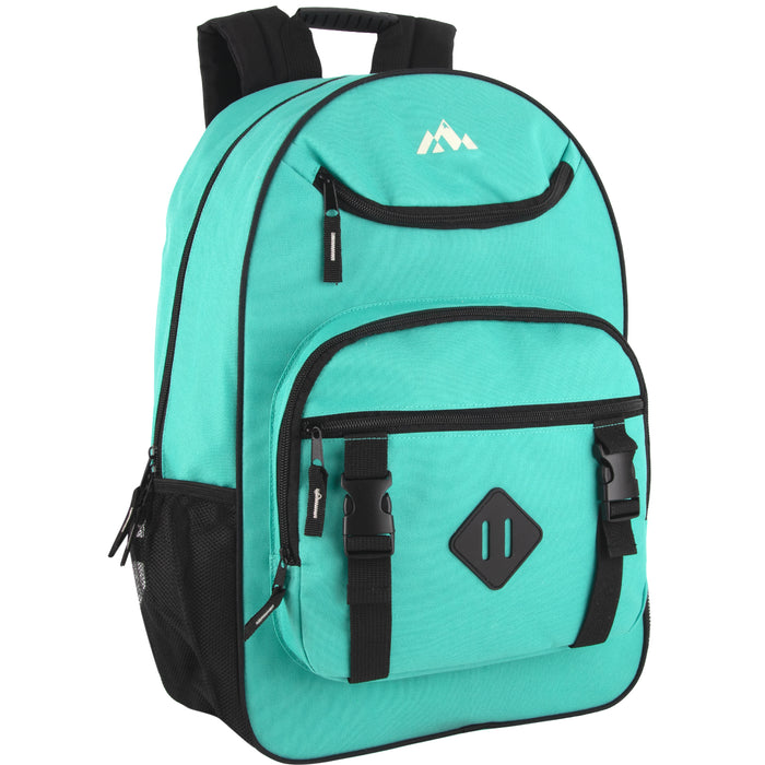 18-Inch Double Buckle Backpack with Laptop Section -  3 Colors - BagsInBulk.com