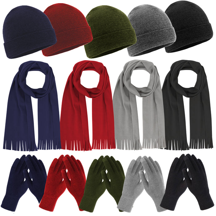 Winter Accessories Set with Hat, Gloves, & Scarf - BagsInBulk.com