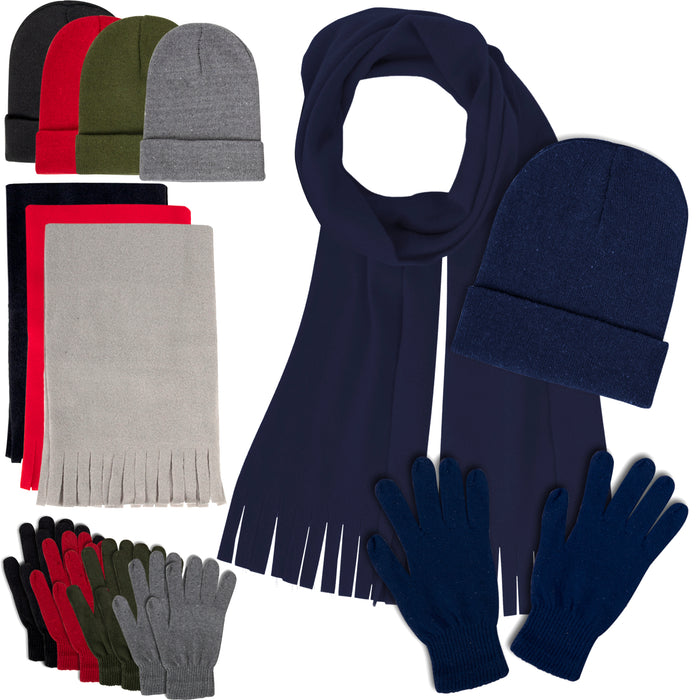 Winter Accessories Set with Hat, Gloves, & Scarf - BagsInBulk.com