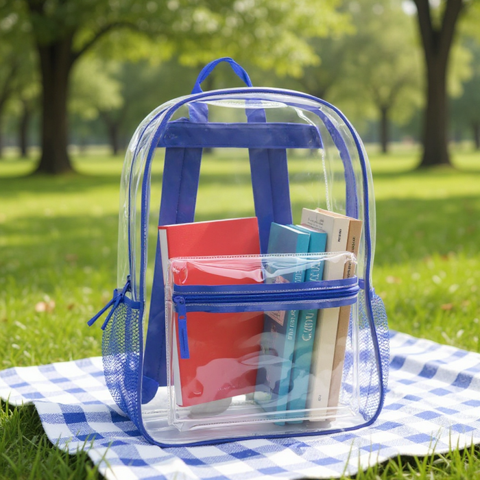 17 Inch Classic Clear Backpack - 5 Colors - BagsInBulk.com