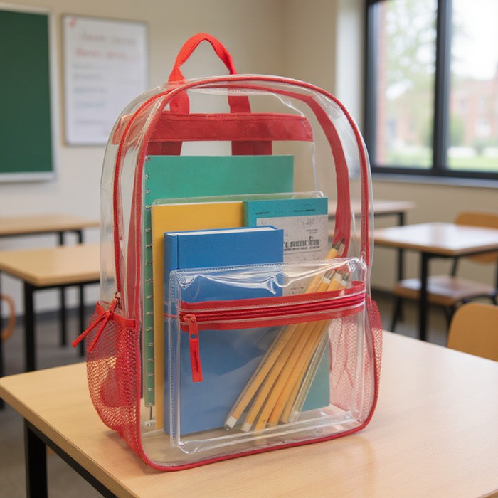 17 Inch Classic Clear Backpack - 5 Colors - BagsInBulk.com