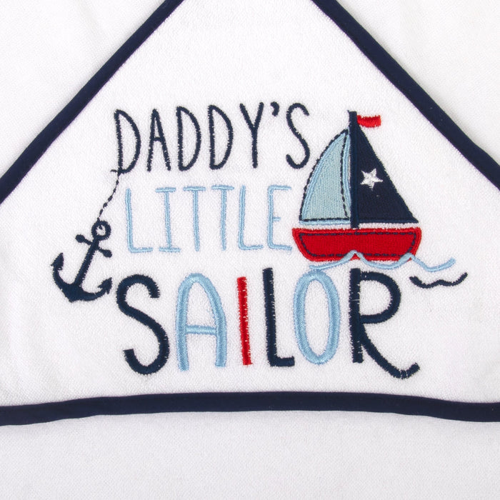 Little Sailor Hooded Bath Towel & Wash Cloth Baby Bath Sets - BagsInBulk.com