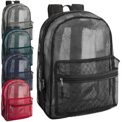 Bulk Premium 17 Inch Mesh Backpack - 5 Assorted Colors - BagsInBulk.com