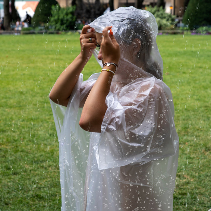 Wholesale Disposable Rain Ponchos - Clear -