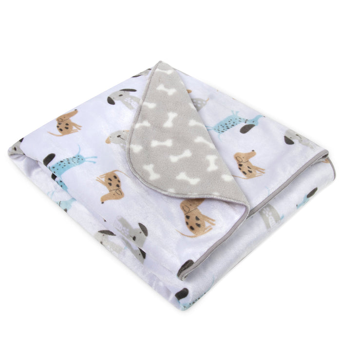 Baby Fleece Blankets 36" x 30" - Puppy Themed - BagsInBulk.com