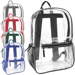 Classic 17 Inch Clear Backpack - 5 Colors - BagsInBulk.com