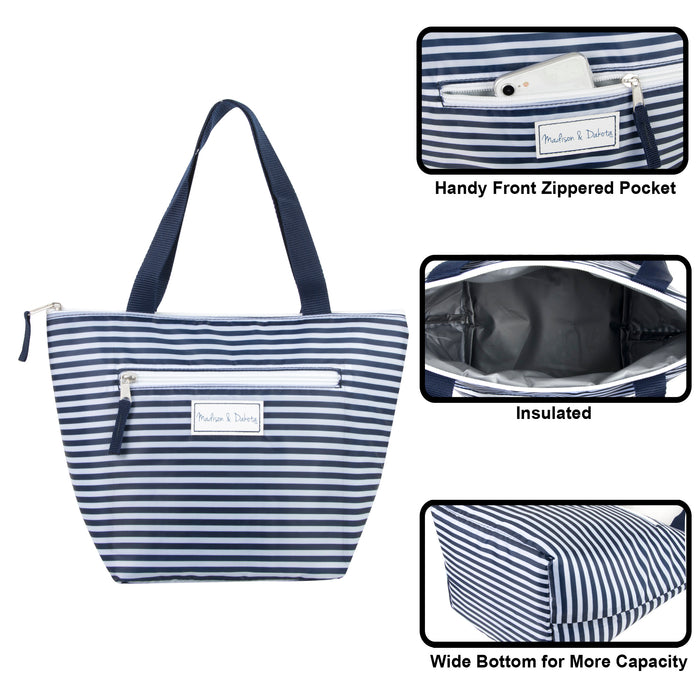 Fridge Pak Insulated Lunch Tote - Striped - BagsInBulk.com