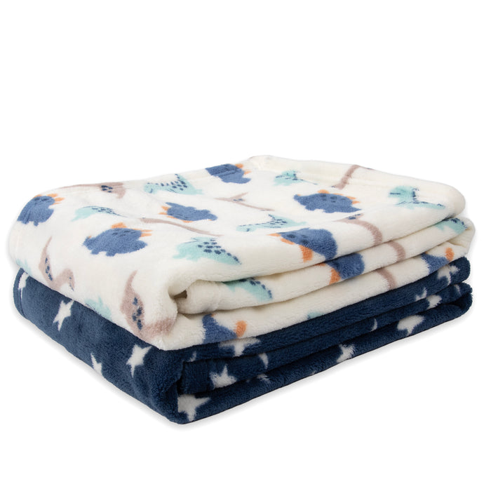 Baby Plush Themed Blankets 2-Pack 36" x 30" - BagsInBulk.com