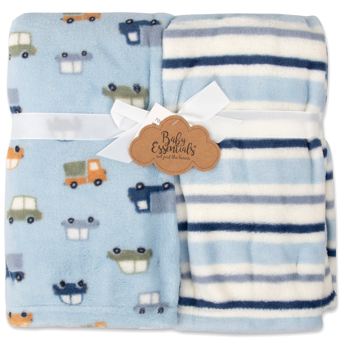 Baby Plush Themed Blankets 36" x 30" - 2 Pack - BagsInBulk.com