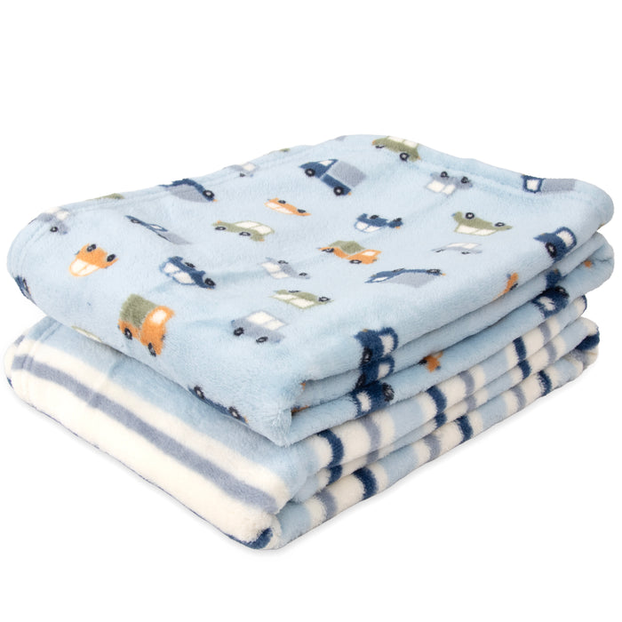 Baby Plush Themed Blankets 2-Pack 36" x 30" - BagsInBulk.com