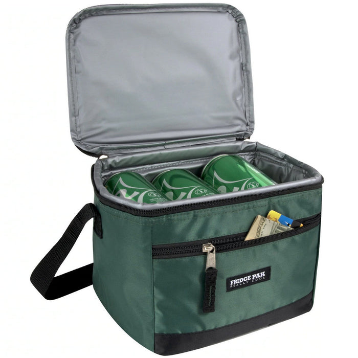 Wholesale Fridge Pak 6 Can Cooler Bag With Front Zippered Pocket -