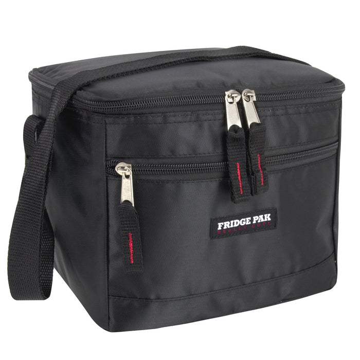 Wholesale Fridge Pak 6 Can Cooler Bag With Front Zippered Pocket -
