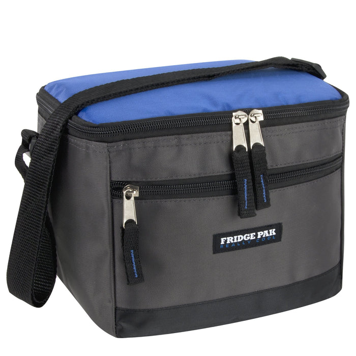 Wholesale Fridge Pak 6 Can Cooler Bag With Front Zippered Pocket -