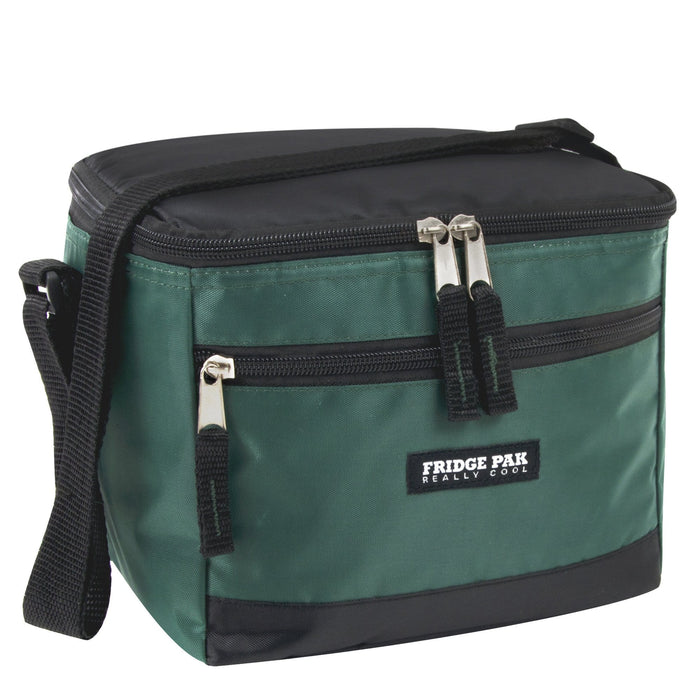 Wholesale Fridge Pak 6 Can Cooler Bag With Front Zippered Pocket -