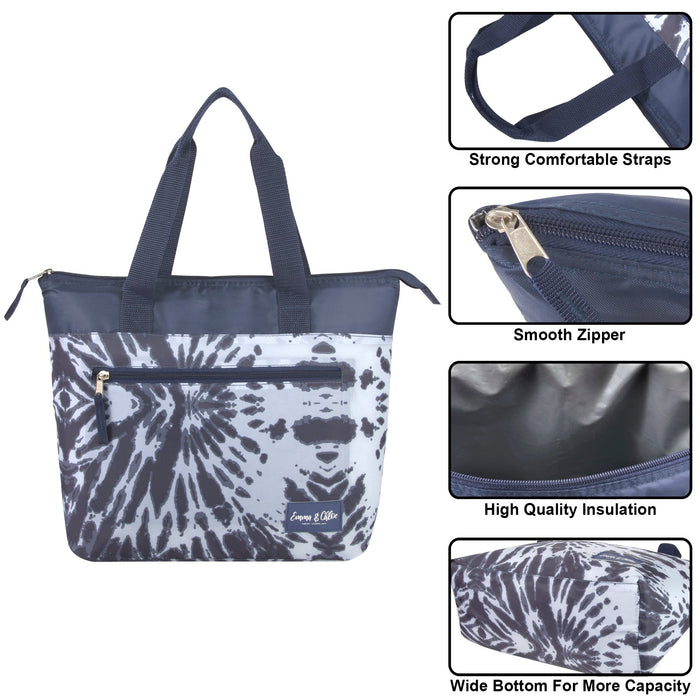 Floral & Tie Dye Lunch Tote - 2 Colors -