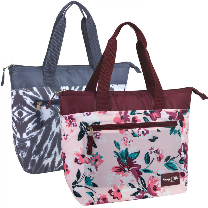 Floral & Tie Dye Lunch Tote - 2 Colors -