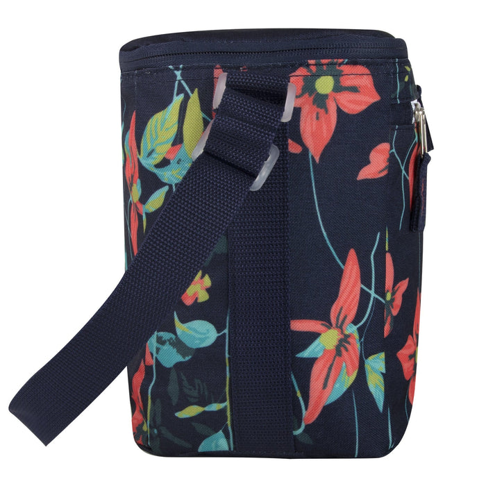 Fridge Pak 12 Can Cooler Bag With Front Zippered Pocket - Floral Prints -