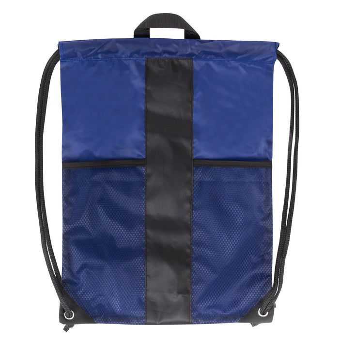 Wholesale Dual Mesh Pocket Drawstring Backpack - 5 Color -