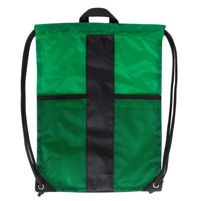Wholesale Dual Mesh Pocket Drawstring Backpack - 5 Color -