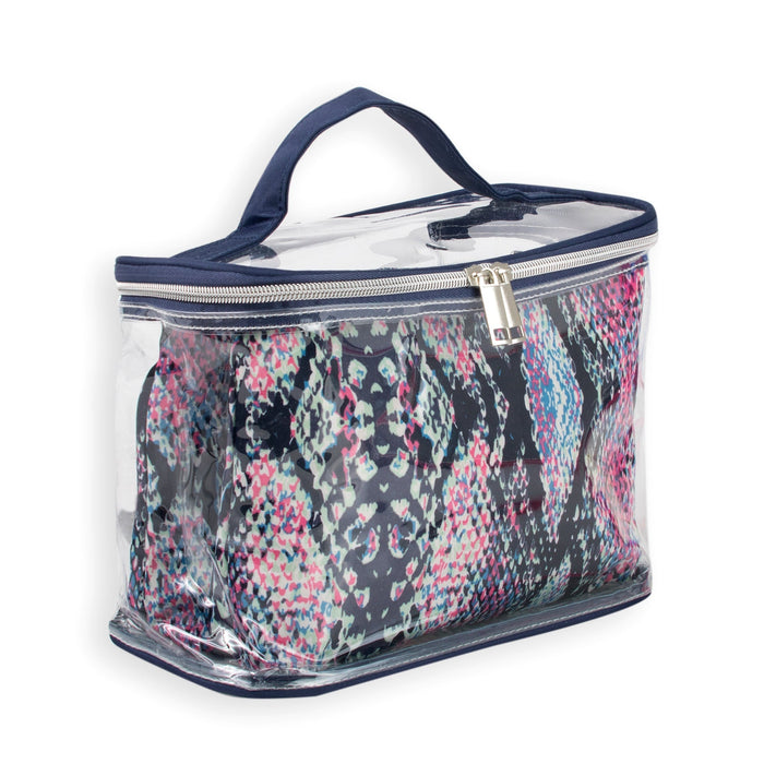 Clear Cosmetic Traveling Case With 2 Cosmetic Pouches - BagsInBulk.com